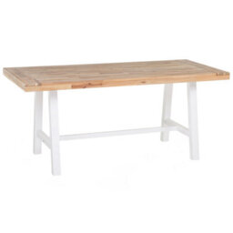 Beliani Garden Dining Table Scania 170 Cm 80 Cm Acacia Wood White - thumbnail 1