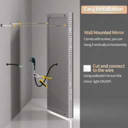 Luvodi 1000X600mm Led Bathroom Mirror Anti Fog Wall Mounted Makeup Mirrors,front & Backlit - thumbnail 9