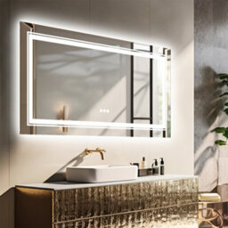 Luvodi 1000X600mm Led Bathroom Mirror Anti Fog Wall Mounted Makeup Mirrors,front & Backlit - thumbnail 6