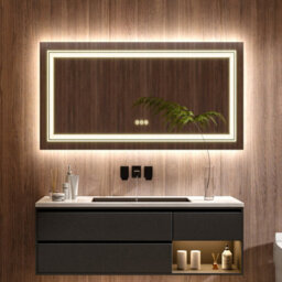 Luvodi 1000X600mm Led Bathroom Mirror Anti Fog Wall Mounted Makeup Mirrors,front & Backlit - thumbnail 7