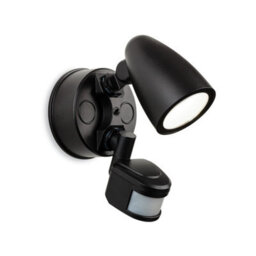 Luminosa Lighting Luminosa Security Outdoor Integrated Led Pir Motion Sensor Wall Spotlight Black Ip54