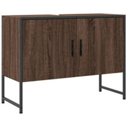 Berkfield Bathroom Sink Cabinet Brown Oak 80X33X60 Cm Engineered Wood - thumbnail 2