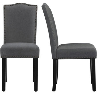 Upholstered Dining Chairs Set Of 2 Kitchen Chairs With Nailhead Trim - image 1