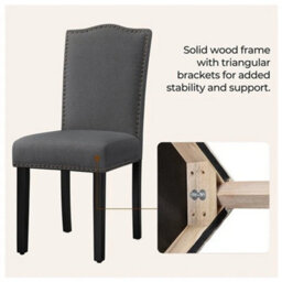 Upholstered Dining Chairs Set Of 2 Kitchen Chairs With Nailhead Trim - thumbnail 6