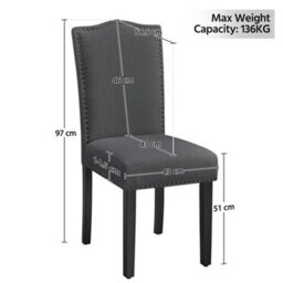 Upholstered Dining Chairs Set Of 2 Kitchen Chairs With Nailhead Trim - thumbnail 2