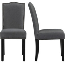 Upholstered Dining Chairs Set Of 2 Kitchen Chairs With Nailhead Trim - thumbnail 1