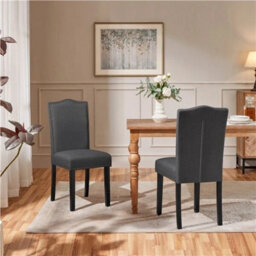 Upholstered Dining Chairs Set Of 2 Kitchen Chairs With Nailhead Trim - thumbnail 4