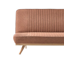 Wyld And Coco Luxecasa Sofa Bed 2-Seater Armless, Tufted Golden Brown Fabric, Converts To Bed - thumbnail 6