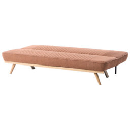 Wyld And Coco Luxecasa Sofa Bed 2-Seater Armless, Tufted Golden Brown Fabric, Converts To Bed - thumbnail 5