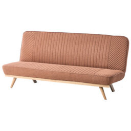 Wyld And Coco Luxecasa Sofa Bed 2-Seater Armless, Tufted Golden Brown Fabric, Converts To Bed - thumbnail 4