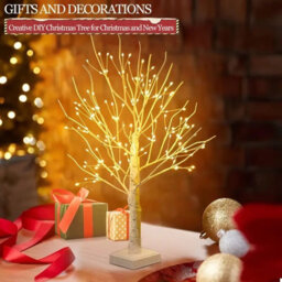 Birch Tree With Green Leaves  Pre Lit Christmas Green Tree Decoration - thumbnail 8