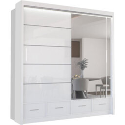 Sliding Wardrobes 4 u LTD Sliding Wardrobes 4U Bradford Modern High Gloss Sliding Door Wardrobe In 3 Colors & Sizes - (White - W2080mm, H2200mm) - thumbnail 2