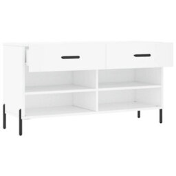 Berkfield Shoe Bench White 102X35X55 Cm Engineered Wood - thumbnail 5