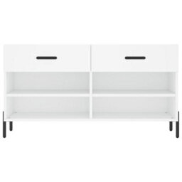 Berkfield Shoe Bench White 102X35X55 Cm Engineered Wood - thumbnail 6