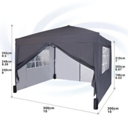 Mcc Direct Gazebo 3X3 Pop Up With Sides Grey - thumbnail 5