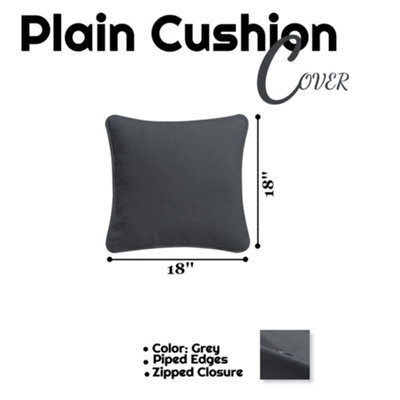Chilimilii Cushion Covers 100% Cotton Plain Dyed Zip Pipe Edge Home Sofa Decor (45X45 Cm) - image 1