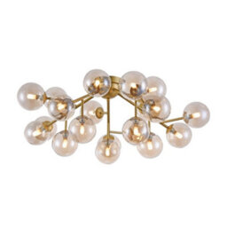 Luminosa Lighting Luminosa Dallas Semi Flush Ceiling Lamp Gold, 20 Light, G9 - thumbnail 1