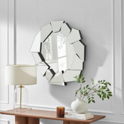 Furniturebox Uk Jewel Medium Abstract Round Wall Mirror - thumbnail 1
