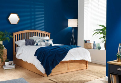 Gfw Madrid Wooden Ottoman Bed 135Cm Double Oak - image 1