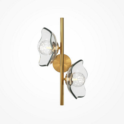 Luminosa Lighting Luminosa Miracle Modern Wall Lamp Brass 2Xg9 Glass Shade - image 1