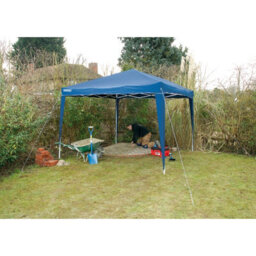Draper Expert Concertina Gazebo, 3X3M, Blue, Splash Proof, Steel Frame, Guy Ropes, Floor Pegs, Easy Build, Portable Bag - thumbnail 3