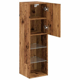 Berkfield Durable Tv Cabinets With Led Lights 2 Pcs Old Wood 30.5X30X102 Cm - thumbnail 7