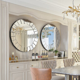 Artloge 80.5Cm Xl Large Round Mirror Modern Venetian All Glass Bevelled Wall Mirror Living Room - thumbnail 8