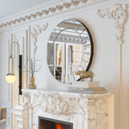 Artloge 80.5Cm Xl Large Round Mirror Modern Venetian All Glass Bevelled Wall Mirror Living Room