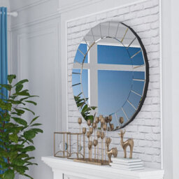 Artloge 80.5Cm Xl Large Round Mirror Modern Venetian All Glass Bevelled Wall Mirror Living Room - thumbnail 6