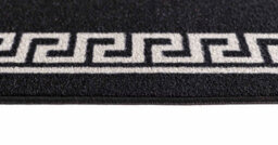 Machine Washable Greek Key Design Anti Slip Doormats Black 80X150 Cm - thumbnail 2
