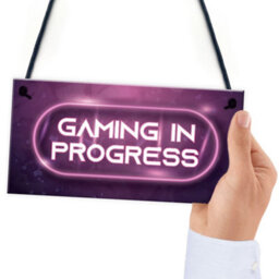 Red Ocean Gaming In Progress Pink Gaming Sign Neon Effect Girls Bedroom Sign Gamer Gift - thumbnail 6
