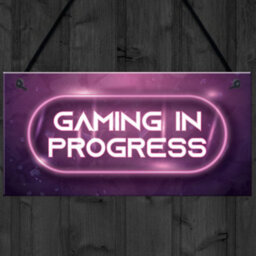 Red Ocean Gaming In Progress Pink Gaming Sign Neon Effect Girls Bedroom Sign Gamer Gift - thumbnail 4