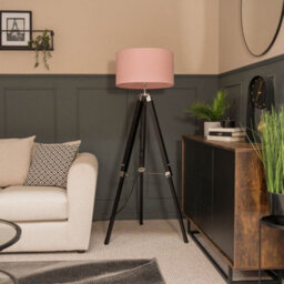 Valuelights Clipper Modern Distressed Wood And Silver Chrome Tripod Floor Lamp Base - thumbnail 4
