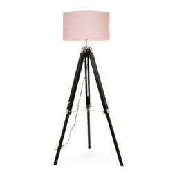 Valuelights Clipper Modern Distressed Wood And Silver Chrome Tripod Floor Lamp Base - thumbnail 2