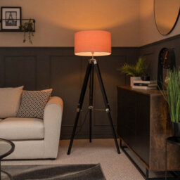 Valuelights Clipper Modern Distressed Wood And Silver Chrome Tripod Floor Lamp Base - thumbnail 3