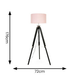 Valuelights Clipper Modern Distressed Wood And Silver Chrome Tripod Floor Lamp Base - thumbnail 6