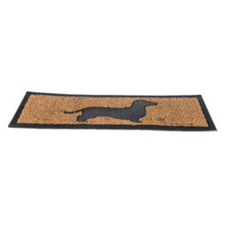 Homescapes Black Dog Silhouette Non-Slip Coir Doormat - thumbnail 3