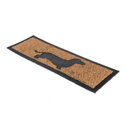 Homescapes Black Dog Silhouette Non-Slip Coir Doormat - thumbnail 2