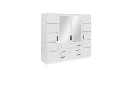 Arte Bali 240Cm Wardrobe - White Matt With Mirrors And Sleek Storage Layout - thumbnail 1