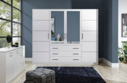 Arte Bali 240Cm Wardrobe - White Matt With Mirrors And Sleek Storage Layout - thumbnail 3