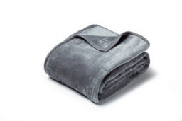 Mink Throw Soft Touch Blanket Fleece Faux Fur Grey 127X152Cm - thumbnail 2