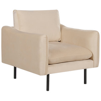 Beliani Armchair Vinterbro Velvet Beige - image 1