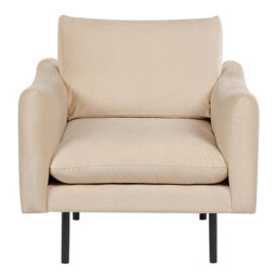 Beliani Armchair Vinterbro Velvet Beige - thumbnail 4