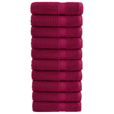 Berkfield Premium Hand Towels Solund 10Pcs Bordeaux 50X100Cm 600Gsm - image 1