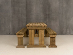 Arbor Garden Solutions Picnic Bench And Table Set, Aspen Wooden Patio Furniture (6Ft, Rustic Brown) - thumbnail 4