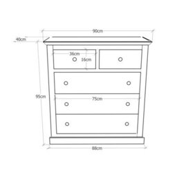 Cabinet Bits Bomporto 5 Drawer Chest Of Drawers Brass Knob - thumbnail 9