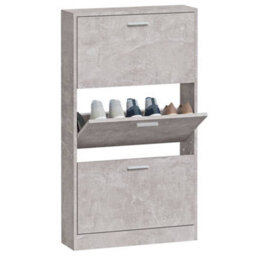 Vidaxl Shoe Cabinet Concrete Grey 59X17X108 Cm Engineered Wood - thumbnail 4