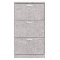 Vidaxl Shoe Cabinet Concrete Grey 59X17X108 Cm Engineered Wood - thumbnail 6
