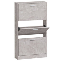 Vidaxl Shoe Cabinet Concrete Grey 59X17X108 Cm Engineered Wood - thumbnail 2