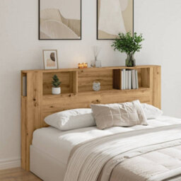 Berkfield Headboard Cabinet Artisian Oak 180X18.5X102.5 Cm Engineered Wood - thumbnail 3